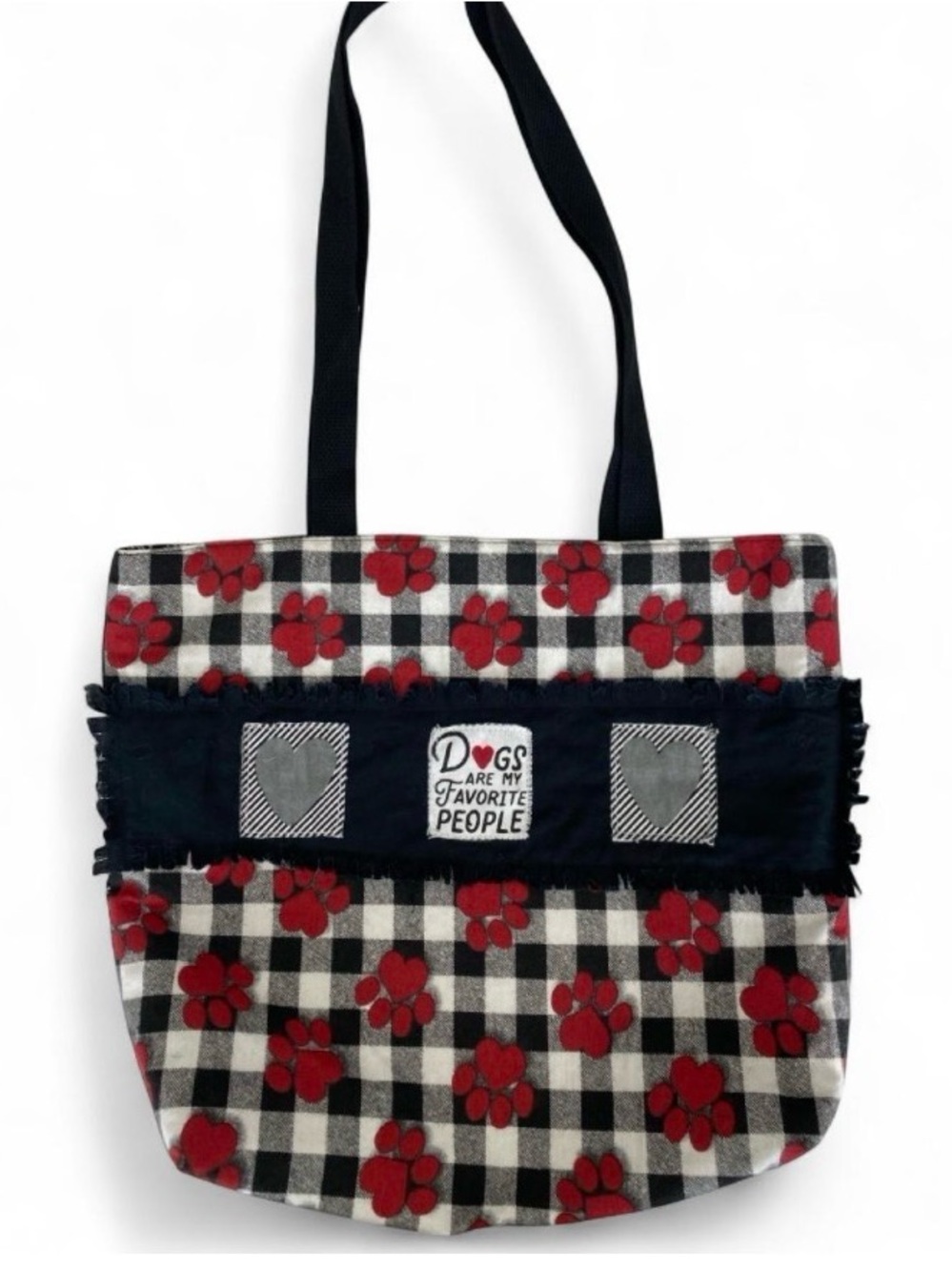 Handmade Dog Motif Farmers Market Tote Bag Unique Reusable Eco Bag
